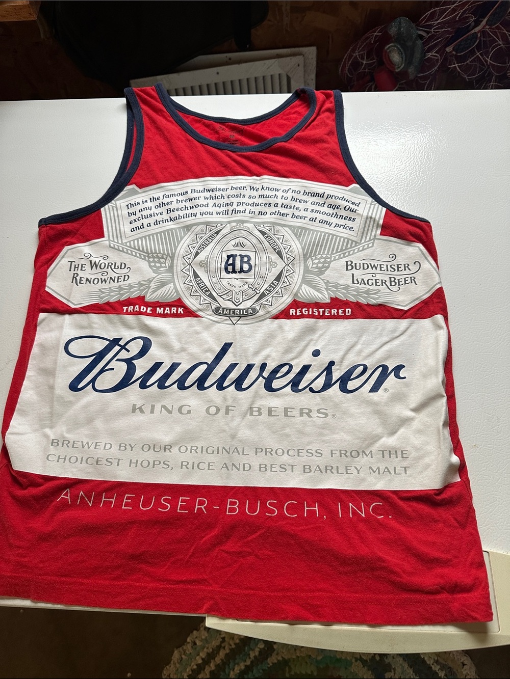 Budweiser Red White and Navy Logo Tank